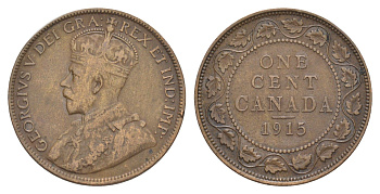 Канада 1 цент 1915 Георг V (1910-1936) KM 21 бронза 4637-151