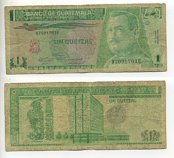 Гватемала 1 кетсаль 1991 генерал Хосе Мария Ореллано, президент Гватемалы (1921-1926) Pick 73 b бумага 7548-68-3