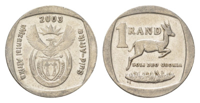 ЮАР 1 ранд 2003 KM 332 медь плакированная никелем 4627-411
