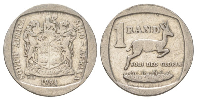 ЮАР 1 ранд 1994 KM 138 медь плакированная никелем 4627-311