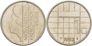 Нидерланды 1 гульден 1982 Беатрикс (1980-2013) KM 205 никель 31-921