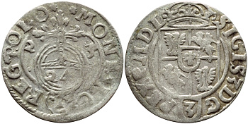 ПОЛЬША 1/24 ТАЛЕРА 1615 СИГИЗМУНД III (1587-1632) KM 41 серебро 3896-844