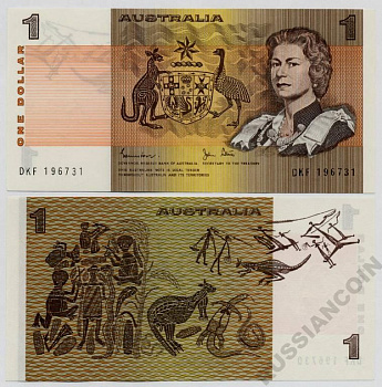 Австралия 1 доллар 1983 signatures: Johnston & Stone Pick 42d бумага UNC (пресс) 449-1-1