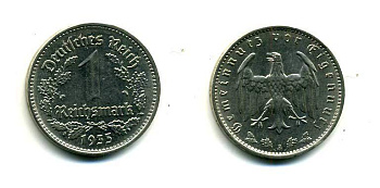 ГЕРМАНИЯ 1 РЕЙХСМАРКА 1935 A J. 354, KM 78 никель 179-932