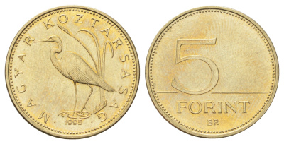 Венгрия 5 форинтов 1995 KM 694 никель латунь UNC 4697-1213