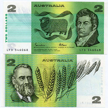 Австралия 2 доллара ND (1974-1985) Джон Макартур, Уильям Фаррер, подписи Johnston & Fraser Pick 43 e бумага UNC (пресс) 449-32-2