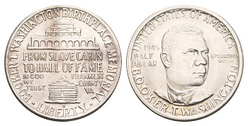 США 1/2 доллара (50 центов) 1946 S, Букер Талиафер Вашингтон KM 198 серебро 413-6542