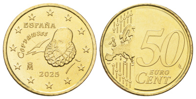Испания 50 евроцентов 2025 тираж 2.500 экземпляров KM 1149 нордик BU 4666-1032