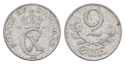 Дания 2 эре 1941 Кристиан X (1912-1947) KM 833 алюминий 4674-639