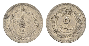 Турция, Османская империя 5 пара 1909 (1913) (5) AH 1327 KM 759 никель 4625-1157