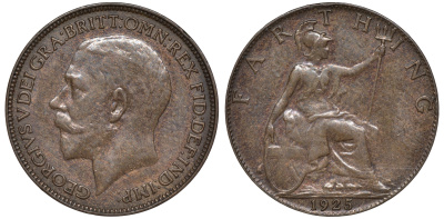 Великобритания 1 фартинг 1925Георг V (1910-1936) KM 808.2, Spink 4060 бронза 4609-1042