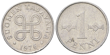 Финляндия 1 пенни 1976 KM 44a алюминий aUNC 4617-1256
