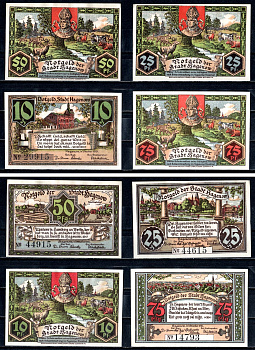 Хагенов (Мекленбург-Шверин) набор из 4 нотгельдов 1921 7556-73-4-1