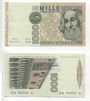 Италия 1000 лир 1982 Дворец дожеи?, Марко Поло Pick 109a 6317-22-1