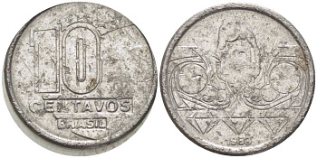 Бразилия 10 сентаво 1989 золотодобыча KM 613 нержавеющая сталь 105-1266