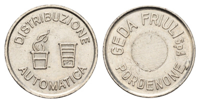 Италия жетон для выдачи напитков - кофе диаметр 23,5 мм, вес 4,7 гр никель 4670-927