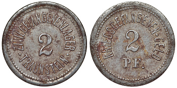 Германия, Траунштайн 2 пфеннига ND лагерь военнопленных, нотгельд железо 4119-925