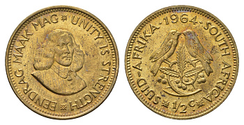 ЮАР 1/2 цента 1964 Ян ван Рибек KM 56 латунь UNC 4693-442