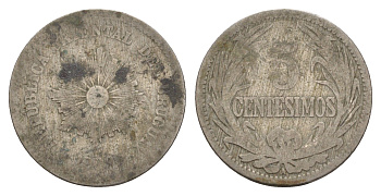 Уругвай 5 сентесимо 1909 KM 21 медно-никель 4658-831