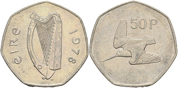 Ирландия 50 пенсов 1978 вальдшнеп KM 24 медно-никель 4144-1113