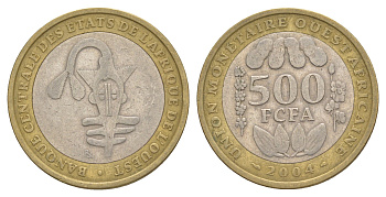 Западная Африка (BCEAO) 500 франков 2004 Центральный банк государств Западной Африки KM 15 биметалл 4642-347