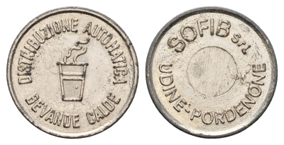 Италия жетон для выдачи напитков - кофе диаметр 23 мм, вес 5,1 гр алюминий 4670-924