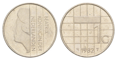 Нидерланды 1 гульден 1982 Беатрикс (1980-2013) KM 205 никель 117-635