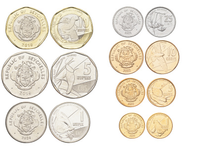 Сейшельские острова лот из 7 монет 2016-2024 1, 5, 10, 25 центов 1, 5 и 10 рупий    UNC  M74-15