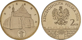 Польша 2 злотых 2006 MW, серия польские города, Бохня (BOCHNIA) KM 543, Parchimowicz 987 латунь UNC 603-811