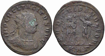 Римская Империя аврелианиан 276 Тацит PROVIDEN DEOR Сердика Very fine LV 2400 бронза 1073-16-77