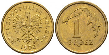 ПОЛЬША 1 ГРОШ 1995 MW KM 276 латунь UNC 4516-1043