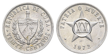 Куба 20 сентаво 1972 KM 35 алюминий aUNC 4629-546