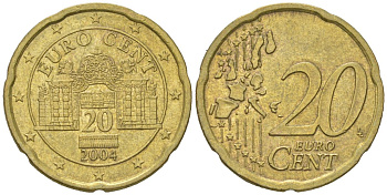 Австрия 20 евроцентов 2004 KM 3086 нордик 4539-215