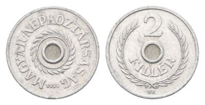 Венгрия 2 филлера 1954 BP KM 546 алюминий 4665-628