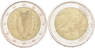 Ирландия 2 евро 2002 KM 39 биметалл 4126-1016