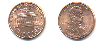 США 1 ЦЕНТ 2006 ЛИНКОЛЬН KM 201b цинк плакированный медью 86-512