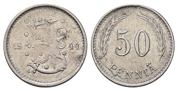 Финляндия 50 пенни 1944 KM 26b железо 4668-858