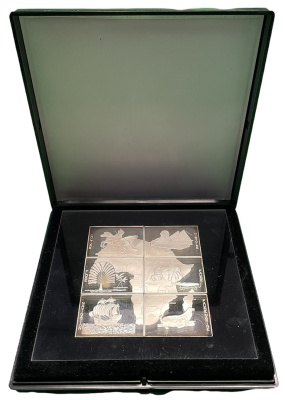 Конго набор из 6 монет по 1000 франков 1997 монеты пазл, Африканский континент, в оригинальной коробке серебро PROOF 4-3-1-01