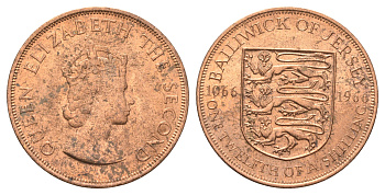 Джерси 1/12 шиллинга 1966 900 лет битве при Гастингсе KM 26 бронза aUNC 4661-126