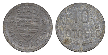 Висбаден 10 пфеннигов ND (1920) Funck 601.2, Men18 34117.1 цинк 4659-242