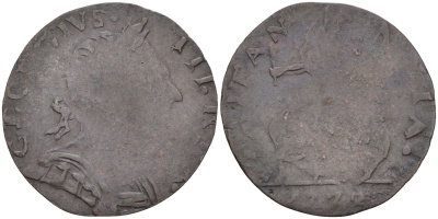 Великобритания 1 фартинг 1773 Георг III (1760-1820), подделка в ущерб обращения, вес 1,12 гр. медь 4126-654