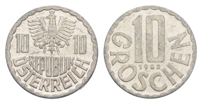 Австрия 10 грошей 1982 KM 2878 алюминий 4147-367