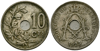 Бельгия 10 сантимов 1923 Belgique KM 85 медно-никель 4172-925