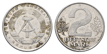 ГДР 2 марки 1957 A KM 14 алюминий 190-1223