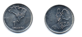 Бразилия 1 крузейро 1972 150 лет независимости KM 582 никель aUNC 51-5716