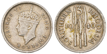 Южная Родезия 3 пенса 1940 Георг VI (1936-1952) KM 16 серебро 4617-116