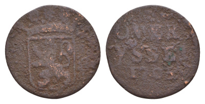 Нидерланды, Голландская Республика, Оверэйсел 1 дуит 1703 KM 70 медь 4655-543