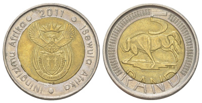 ЮАР 5 рандов 2011 KM 506 биметалл 4626-912