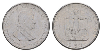 Ватикан 50 лир 1987 KM 201 нержавеющая сталь UNC 4633-1222