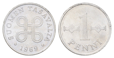 Финляндия 1 пенни 1969 KM 44a алюминий UNC 4668-845